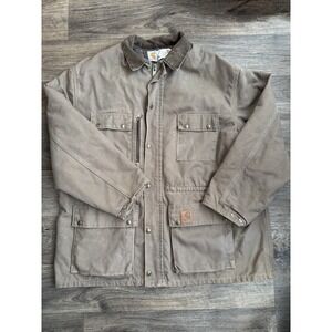 Vintage Brown Carhartt Blanket Lined Chore Jacket Coat Union USA Size 2XL